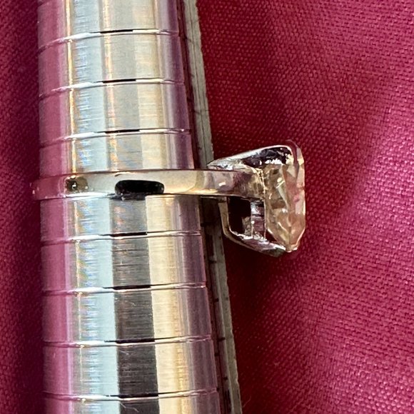 Golden Yellow Trillion Moissanite Diamond Solitaire 4.51Ct. Size 7 - Picture 14 of 15